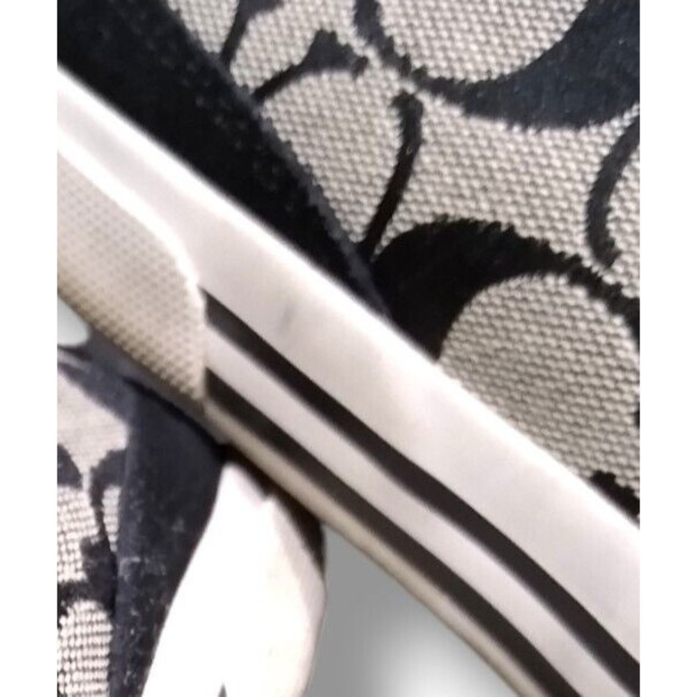 Coach New York Size 6.5 B Womens Priya Black Signature Print Strap Sneakers GUC - Picture 9 of 16